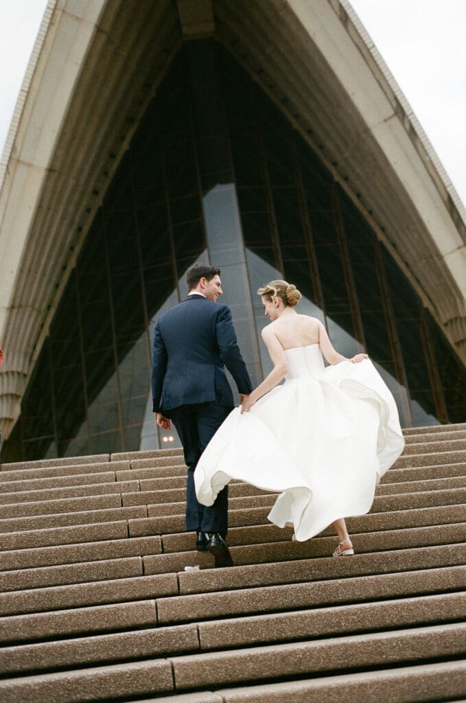 Wedding couple photographed in the sydney CBD